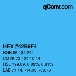 カラーコード: HEX #42B9F4 | qconv.com