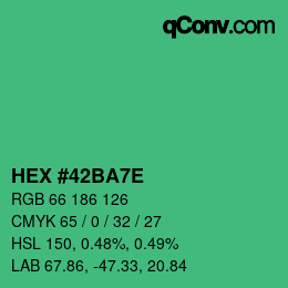 Color code: HEX #42BA7E | qconv.com