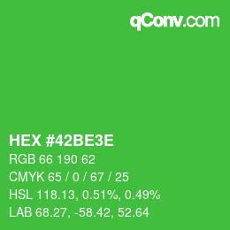 Color code: HEX #42BE3E | qconv.com