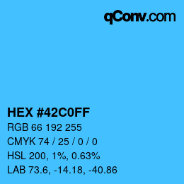 Color code: HEX #42C0FF | qconv.com