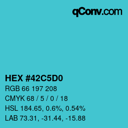 カラーコード: HEX #42C5D0 | qconv.com