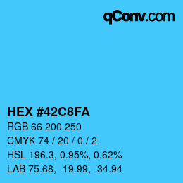Color code: HEX #42C8FA | qconv.com