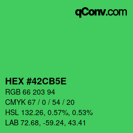 Color code: HEX #42CB5E | qconv.com