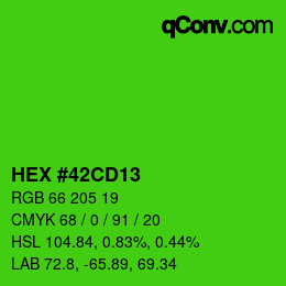 Color code: HEX #42CD13 | qconv.com