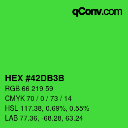 Color code: HEX #42DB3B | qconv.com