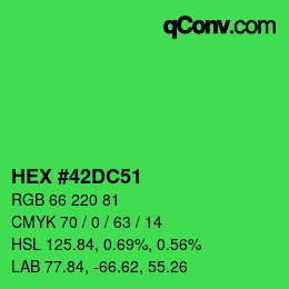 Color code: HEX #42DC51 | qconv.com