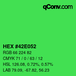 Color code: HEX #42E052 | qconv.com
