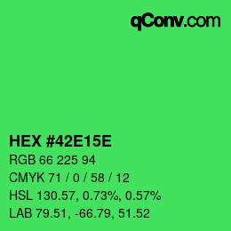 颜色代码: HEX #42E15E | qconv.com