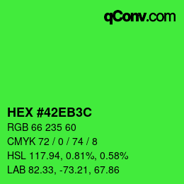 Color code: HEX #42EB3C | qconv.com