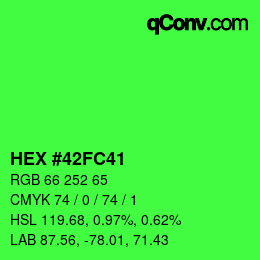 Color code: HEX #42FC41 | qconv.com