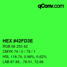 Color code: HEX #42FD3E | qconv.com