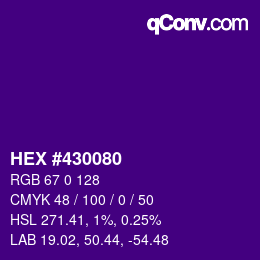 Color code: HEX #430080 | qconv.com