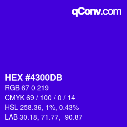 カラーコード: HEX #4300DB | qconv.com