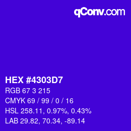 Color code: HEX #4303D7 | qconv.com