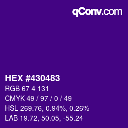 Color code: HEX #430483 | qconv.com