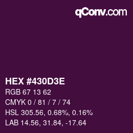 Color code: HEX #430D3E | qconv.com