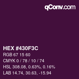 颜色代码: HEX #430F3C | qconv.com