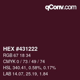 Farbcode: HEX #431222 | qconv.com
