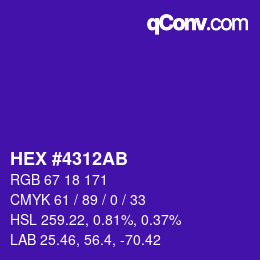 颜色代码: HEX #4312AB | qconv.com