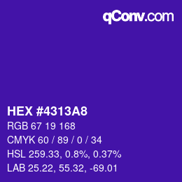 Color code: HEX #4313A8 | qconv.com