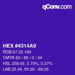 カラーコード: HEX #4314A9 | qconv.com