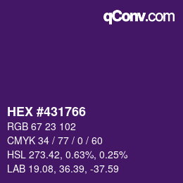 Code couleur: HEX #431766 | qconv.com