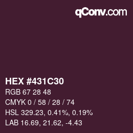 Color code: HEX #431C30 | qconv.com
