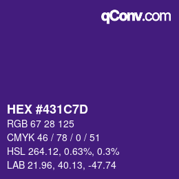 Color code: HEX #431C7D | qconv.com