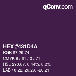 Color code: HEX #431D4A | qconv.com