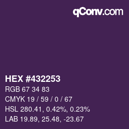 カラーコード: HEX #432253 | qconv.com