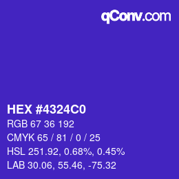 Color code: HEX #4324C0 | qconv.com