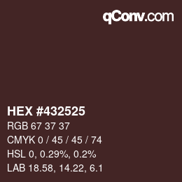 カラーコード: HEX #432525 | qconv.com