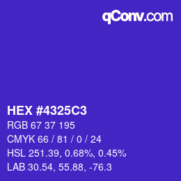 カラーコード: HEX #4325C3 | qconv.com