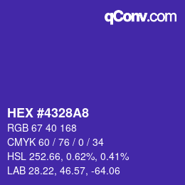 カラーコード: HEX #4328A8 | qconv.com