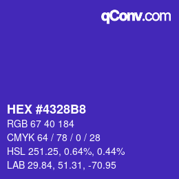 Color code: HEX #4328B8 | qconv.com