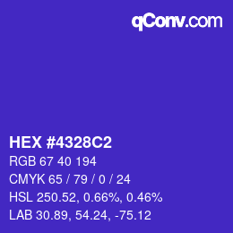 カラーコード: HEX #4328C2 | qconv.com
