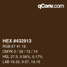 Color code: HEX #432913 | qconv.com