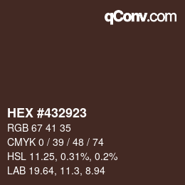 Farbcode: HEX #432923 | qconv.com