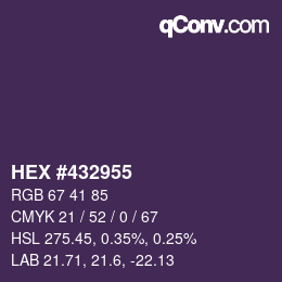 Color code: HEX #432955 | qconv.com