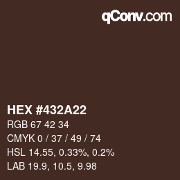 Color code: HEX #432A22 | qconv.com
