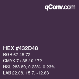 カラーコード: HEX #432D48 | qconv.com