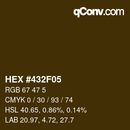 Código de color: HEX #432F05 | qconv.com