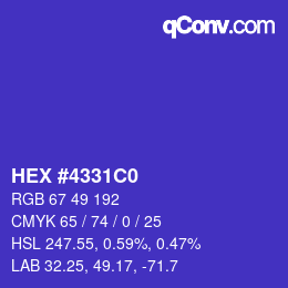 Color code: HEX #4331C0 | qconv.com