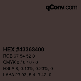 Color code: HEX #43363400 | qconv.com