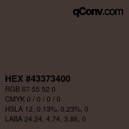 Color code: HEX #43373400 | qconv.com