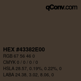 Color code: HEX #43382E00 | qconv.com