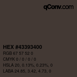 Color code: HEX #43393400 | qconv.com