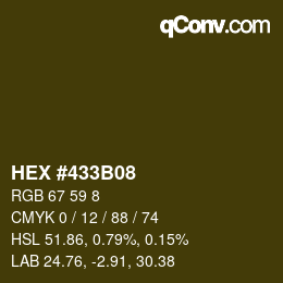 Color code: HEX #433B08 | qconv.com