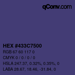 Color code: HEX #433C7500 | qconv.com