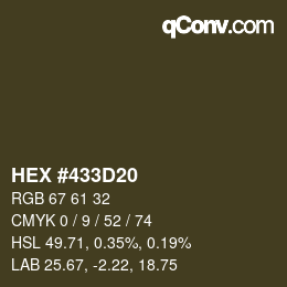 Color code: HEX #433D20 | qconv.com